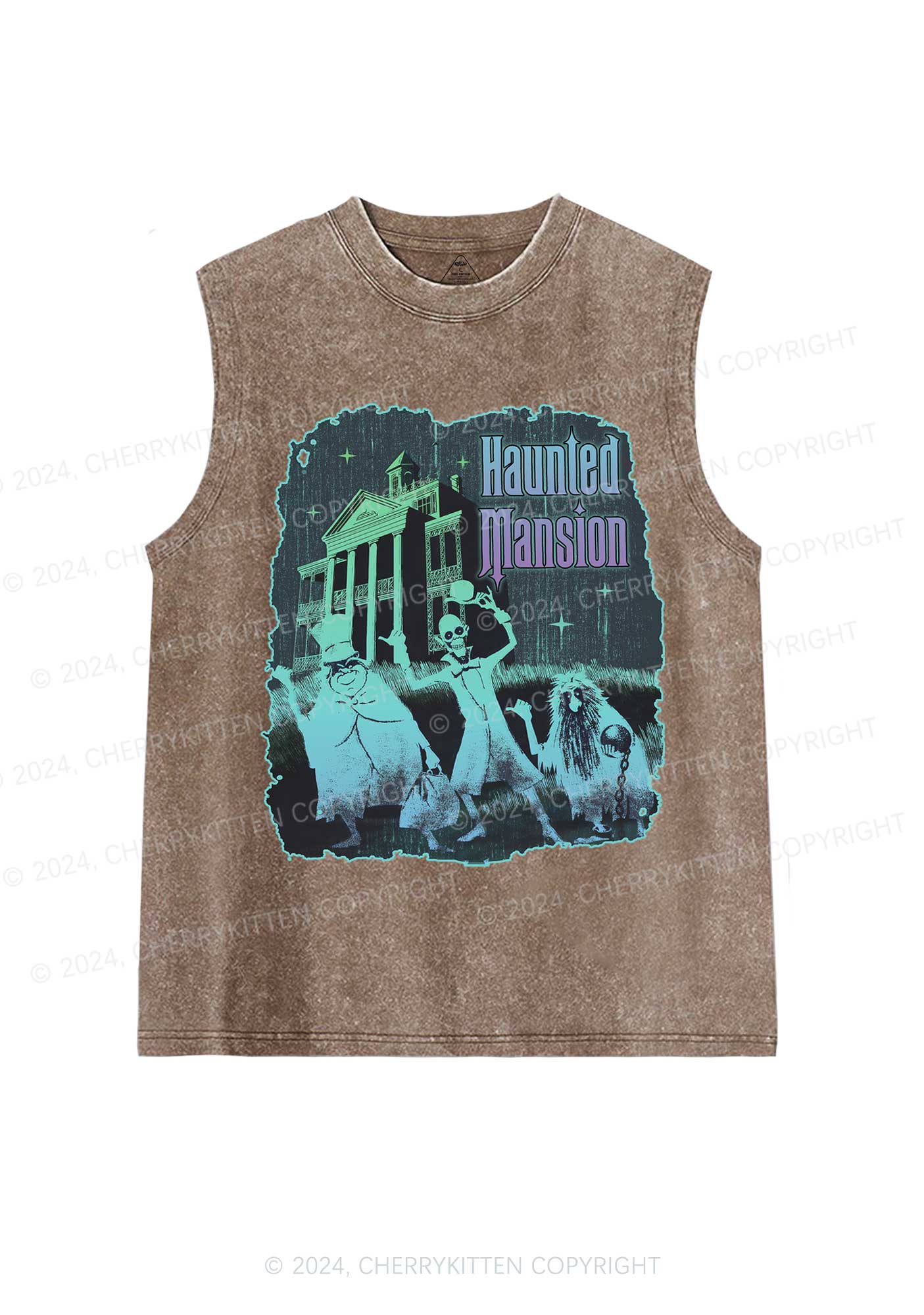 Halloween Haunted Mansion Y2K Washed Tank Cherrykitten