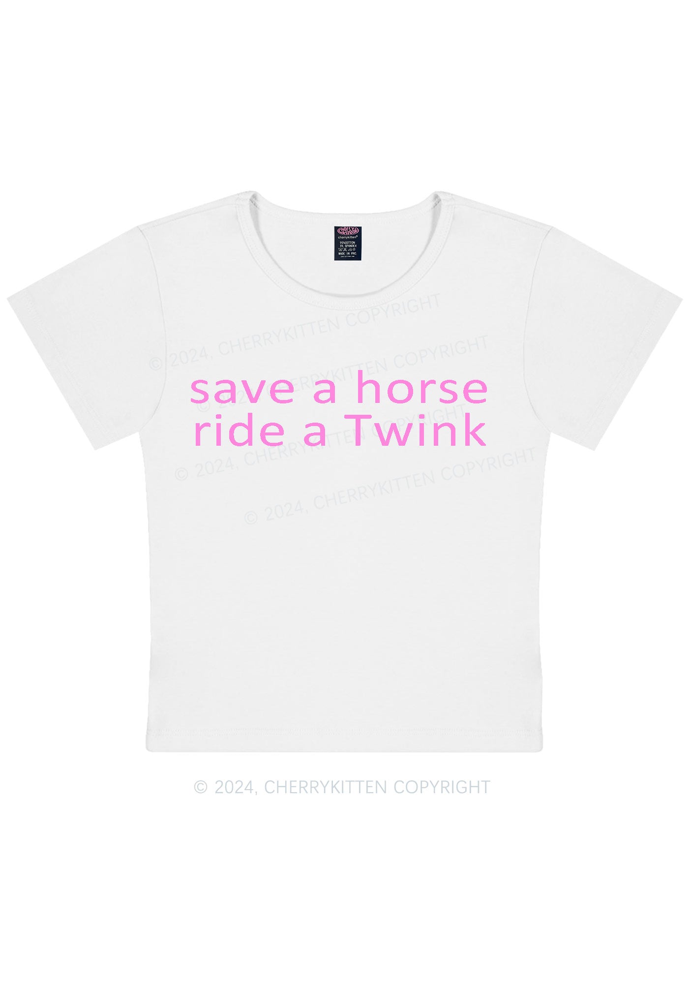 Ride A Twink Y2K Baby Tee Cherrykitten