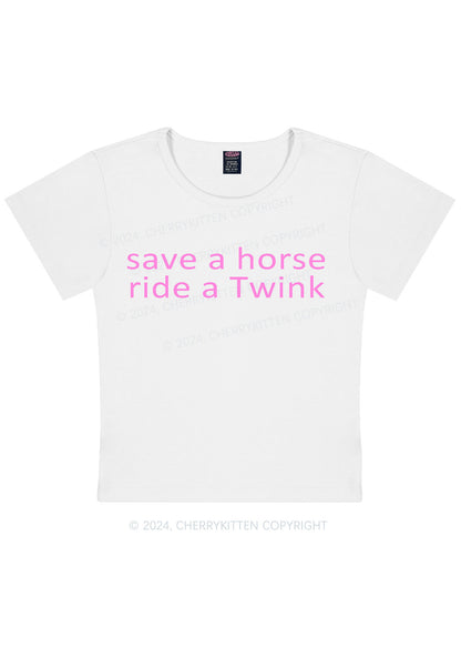 Ride A Twink Y2K Baby Tee Cherrykitten