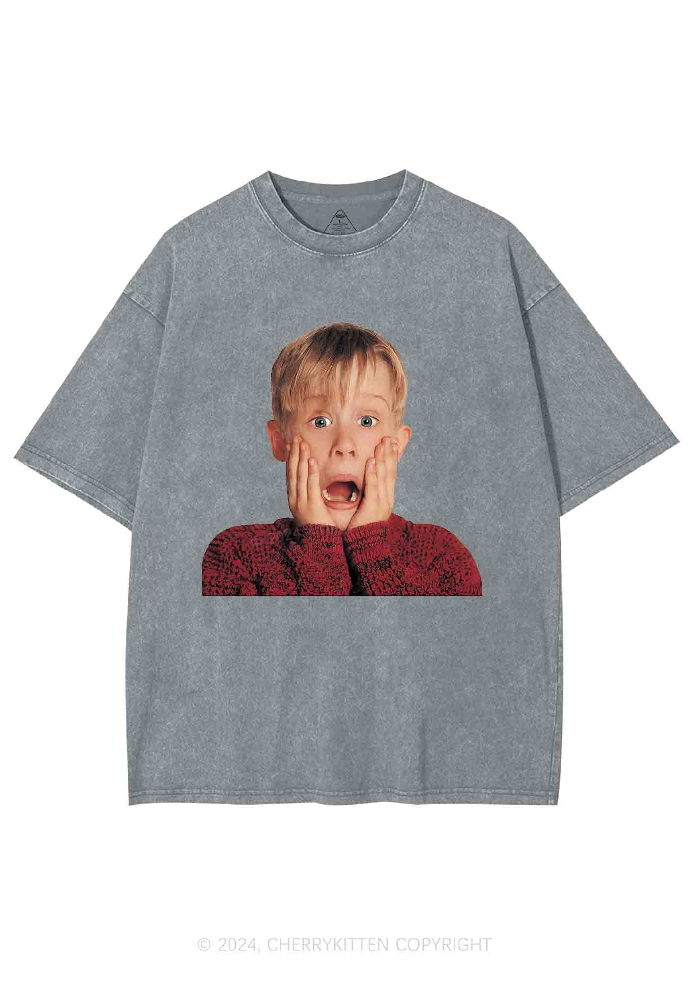 Christmas At Home Alone Y2K Washed Tee Cherrykitten