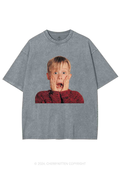 Christmas At Home Alone Y2K Washed Tee Cherrykitten