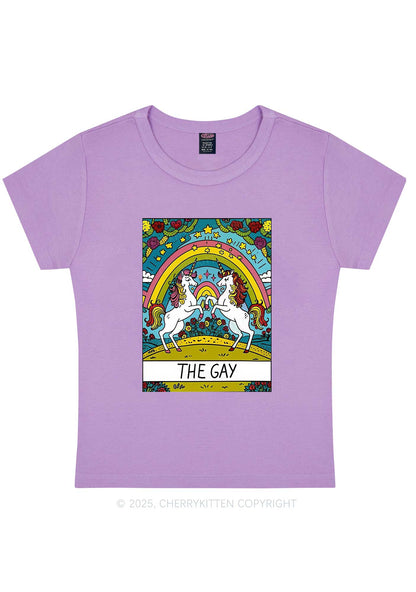 The Gay Unicorn Y2K Baby Tee Cherrykitten