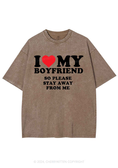 Stay Away From Me Y2K Valentine's Day Washed Tee Cherrykitten