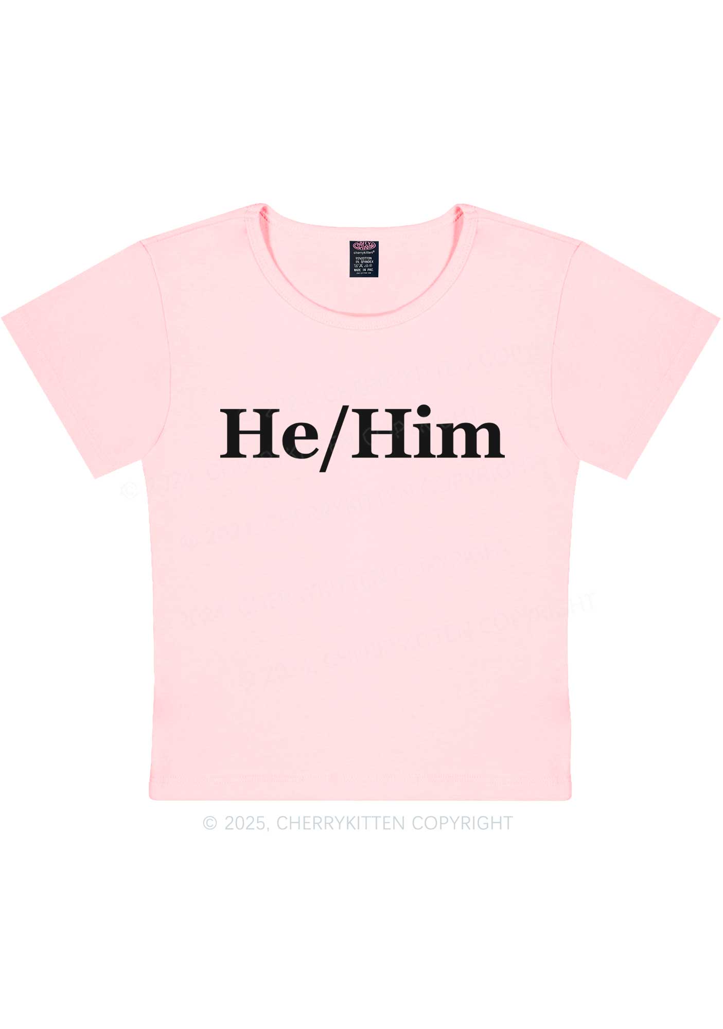 He Or Him Y2K Baby Tee Cherrykitten