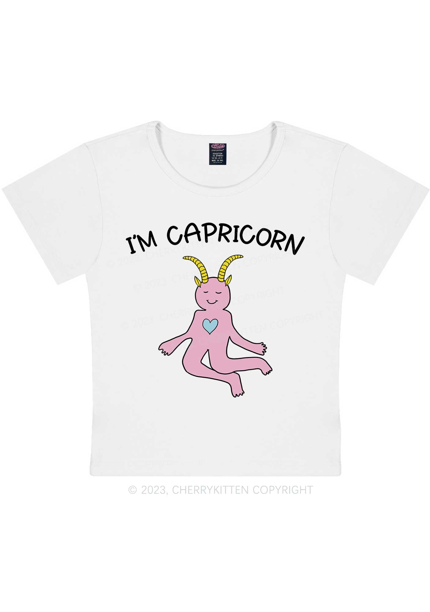 Curvy I'm Capricorn Y2K Baby Tee Cherrykitten