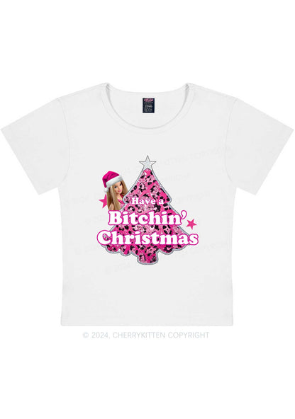 Christmas Bxxchin Y2K Baby Tee Cherrykitten