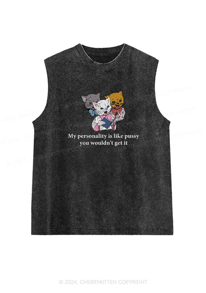 Personality Like Puxxy Y2K Washed Tank Cherrykitten