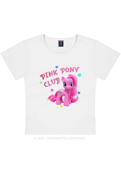 Pink Pony Y2K Baby Tee Cherrykitten