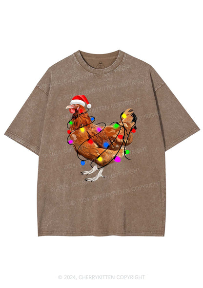 Christmas Hen Y2K Washed Tee Cherrykitten