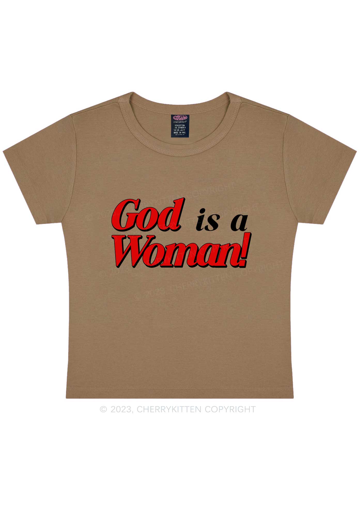 God Is A Woman Y2K Baby Tee Cherrykitten