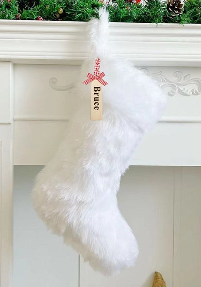 Custom Name Faux Fur Y2K Christmas Stockings Cherrykitten