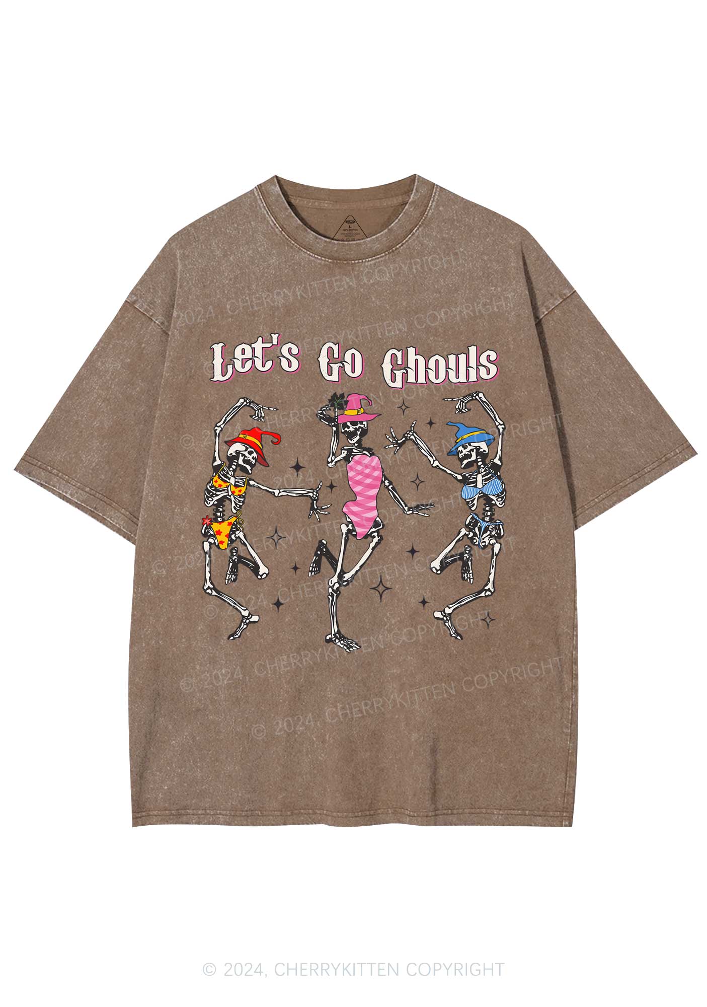 Halloween Let's Go Ghouls Y2K Washed Tee Cherrykitten