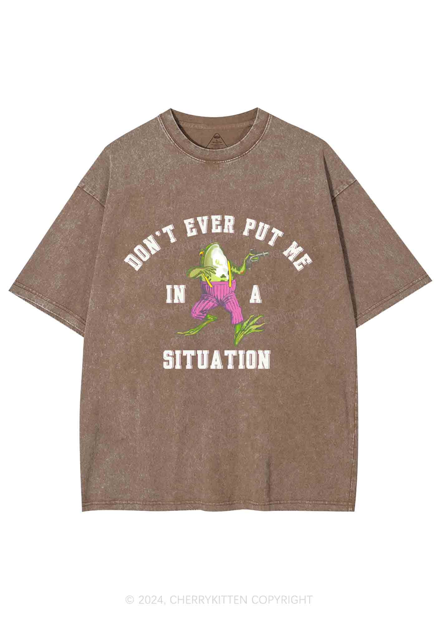 Put Me In Situation Y2K Washed Tee Cherrykitten