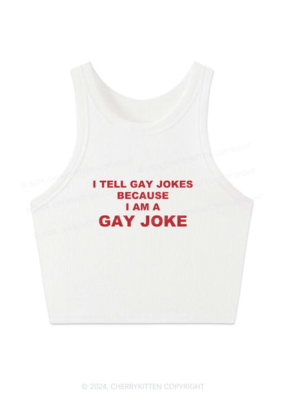 Gay Joke Y2K Crop Tank Top Cherrykitten