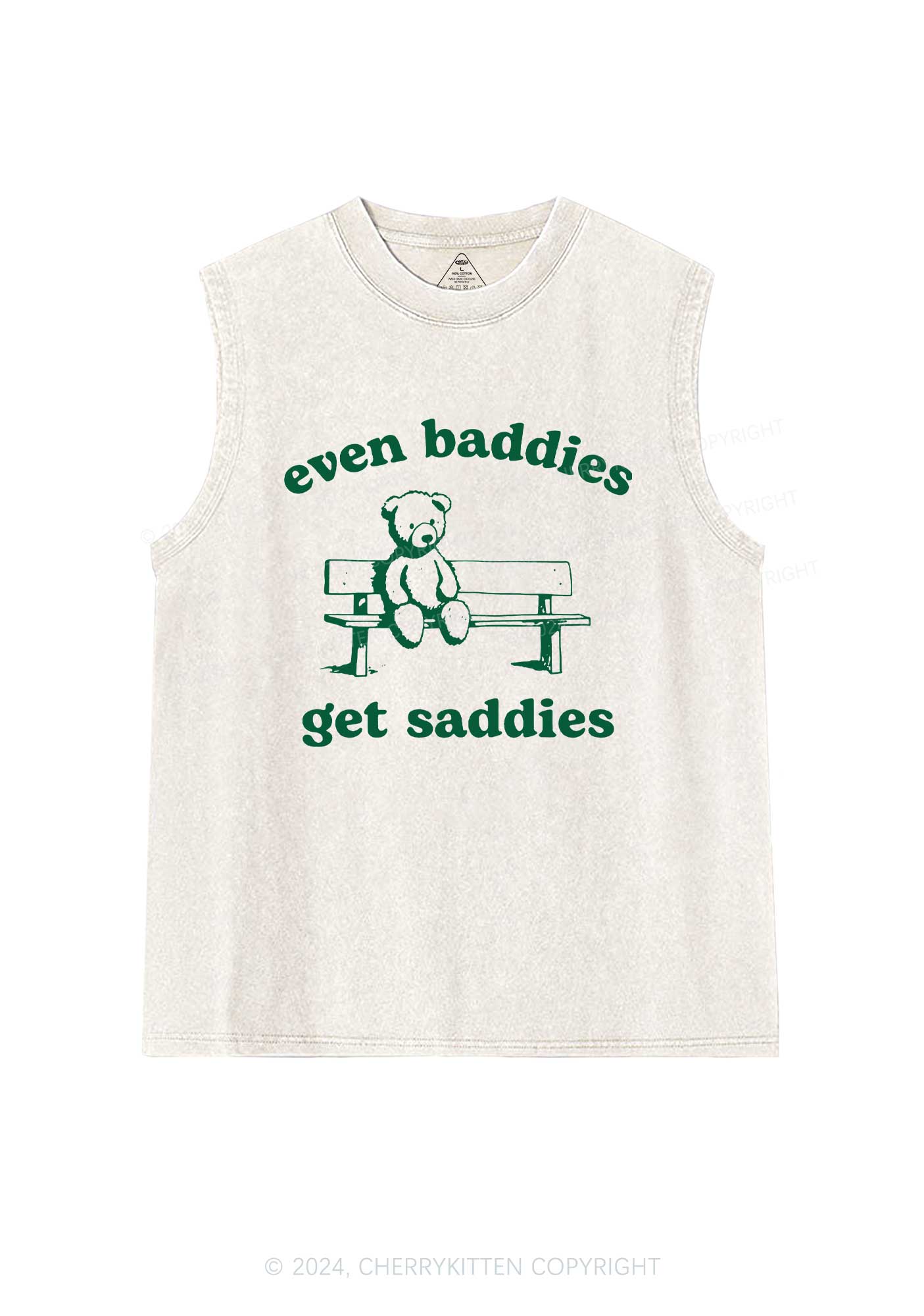 Saddies Bear Y2K Washed Tank Cherrykitten