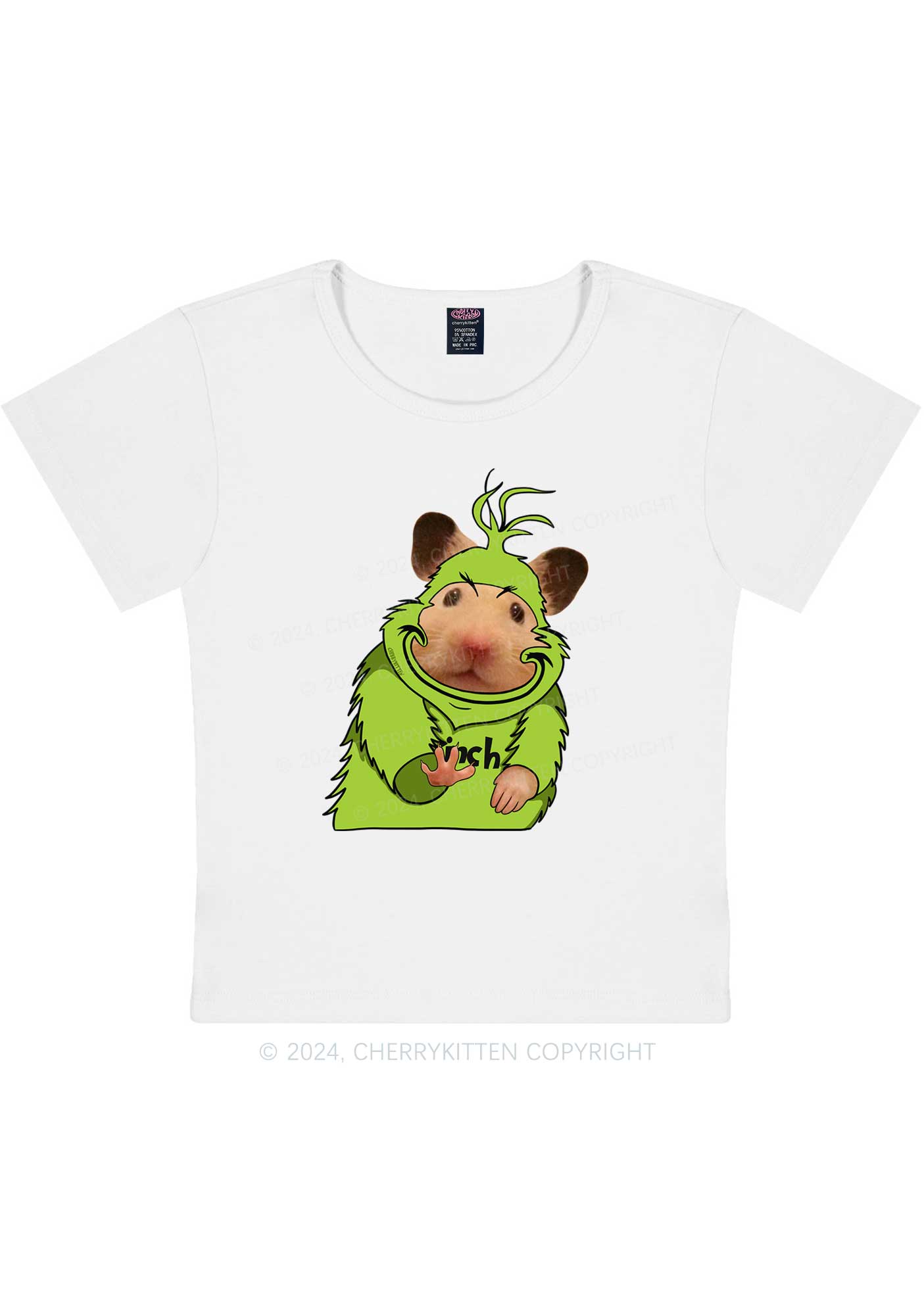 Christmas Green Ratz Y2K Baby Tee Cherrykitten