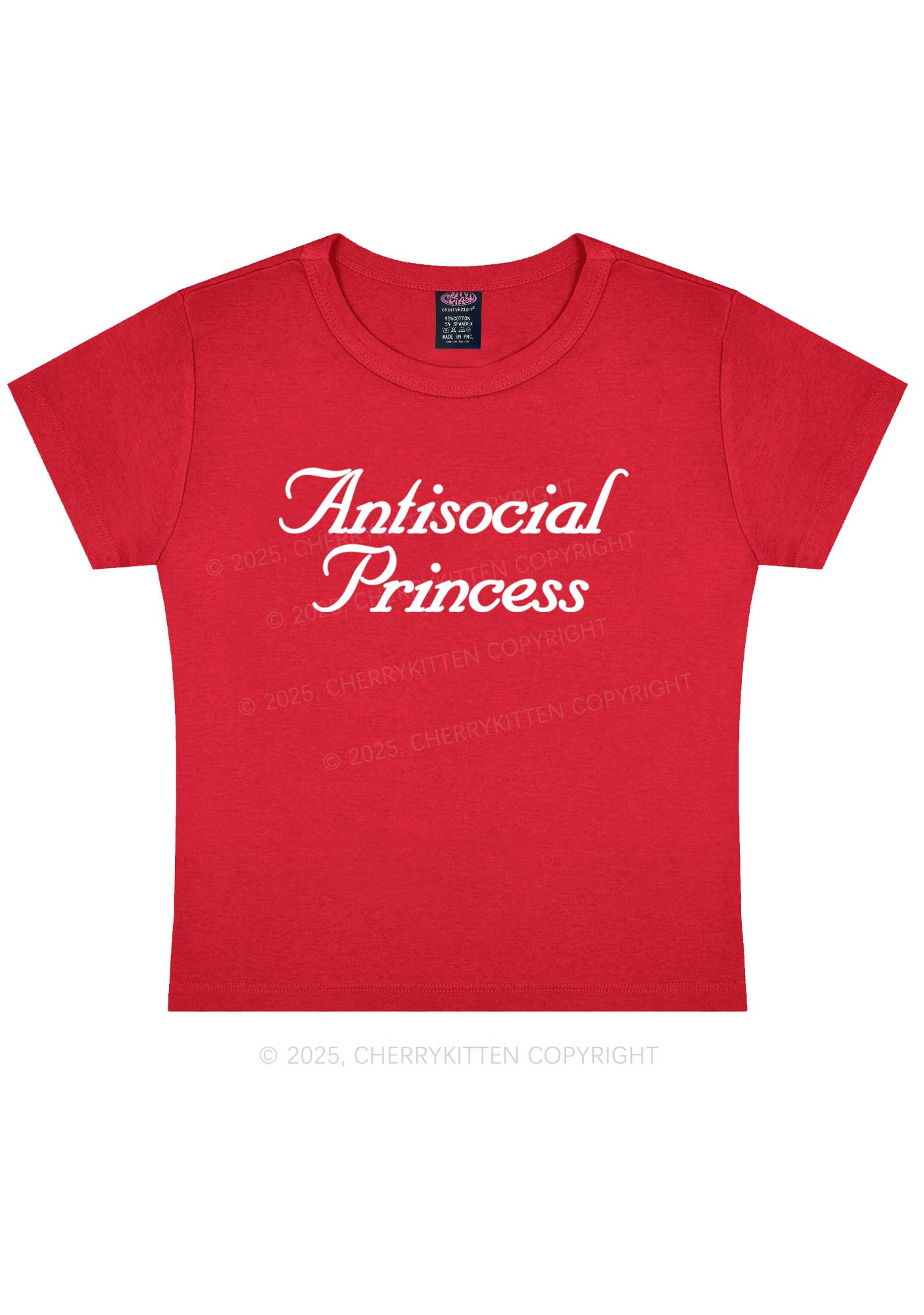 Antisocial Princess Y2K Baby Tee Cherrykitten