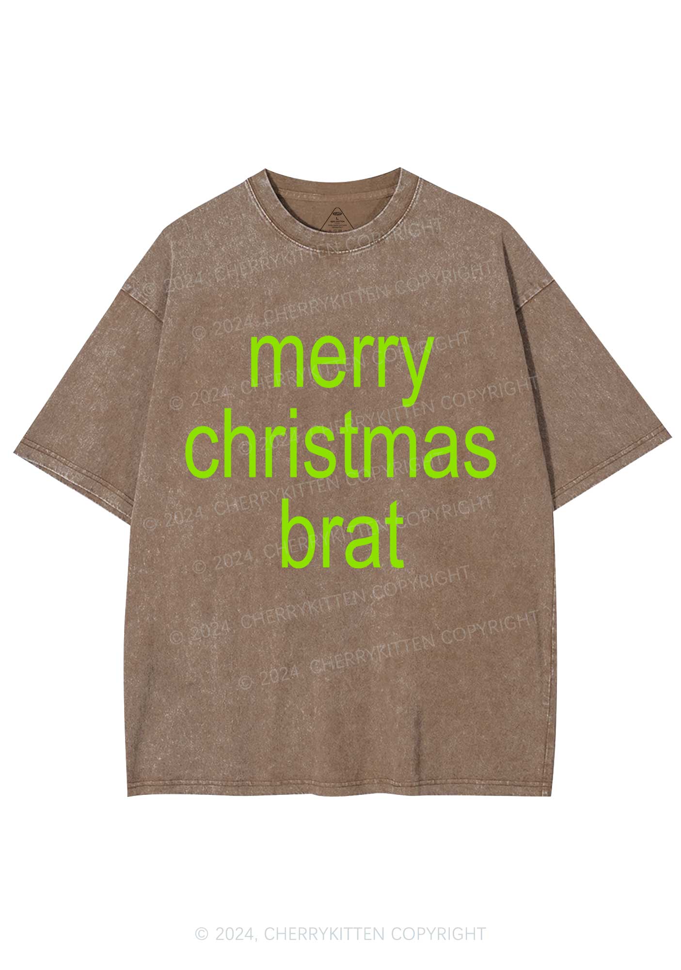 Merry Christmas Brat Y2K Washed Tee Cherrykitten