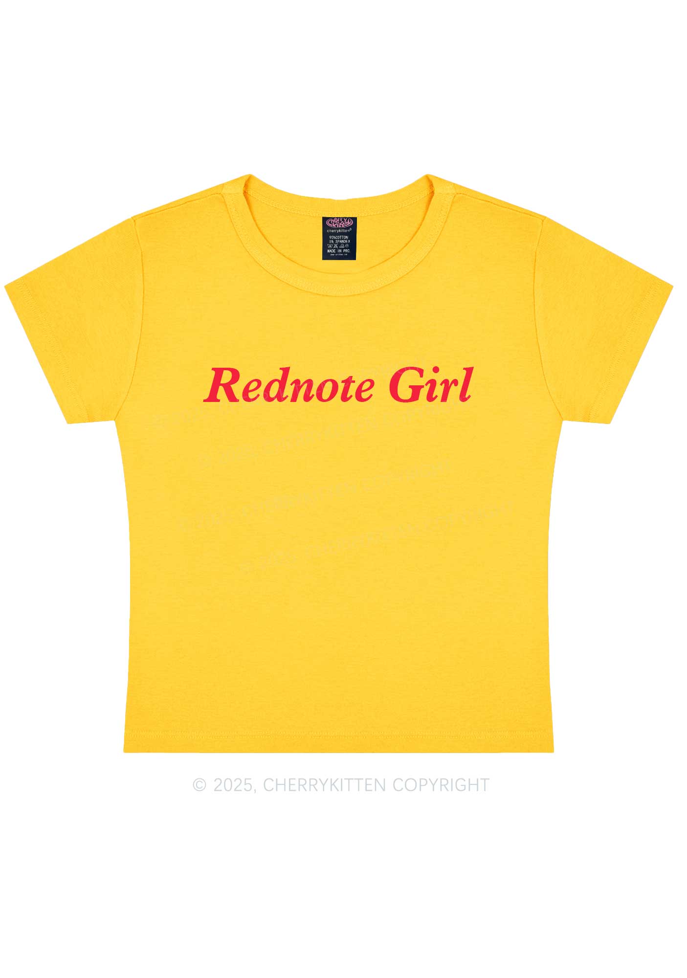 Rednote Girl Y2K Baby Tee Cherrykitten