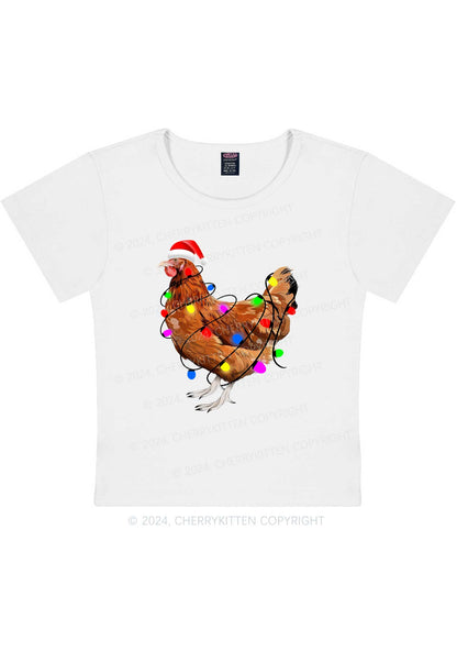 Christmas Hen Y2K Baby Tee Cherrykitten