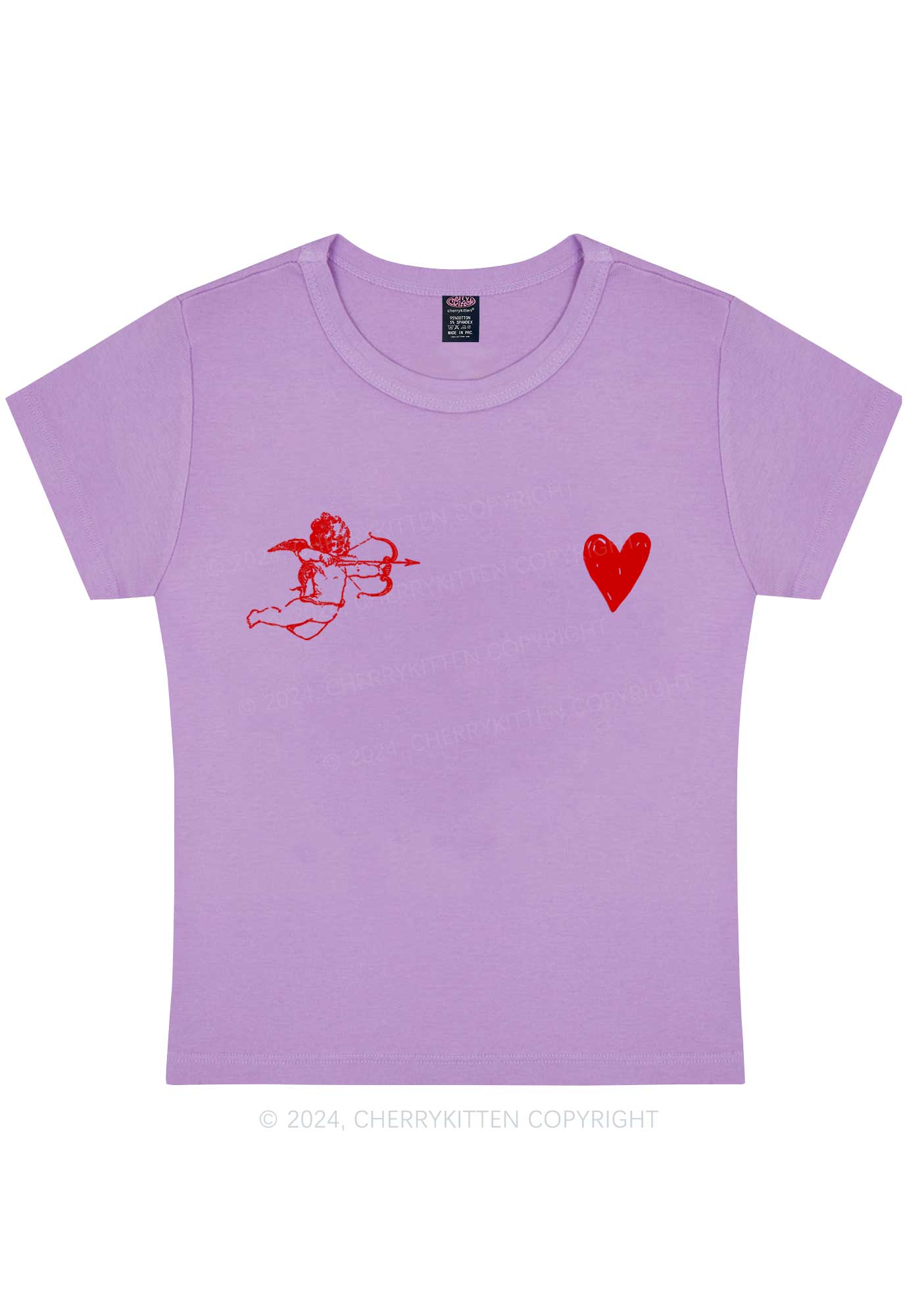 Cupid Red Heart Y2K Valentine's Day Baby Tee Cherrykitten