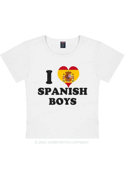 I Love Boys Custom Photo Y2K Baby Tee Cherrykitten