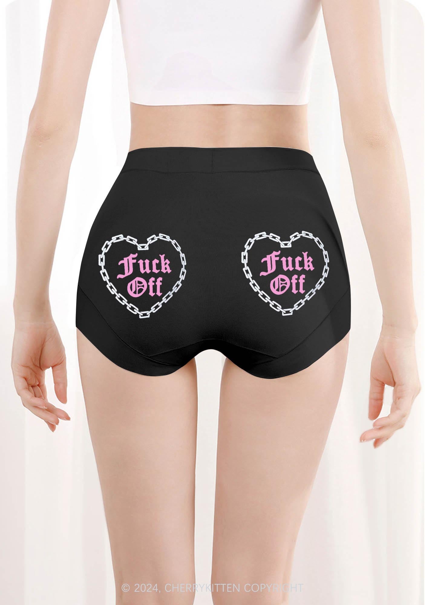 Fxxk Off Y2K Mid Rise Waist Boyshort Cherrykitten