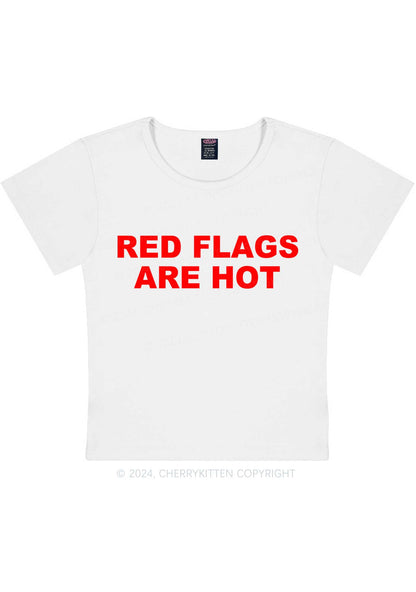 Red Flags Are Hot Y2K Baby Tee Cherrykitten