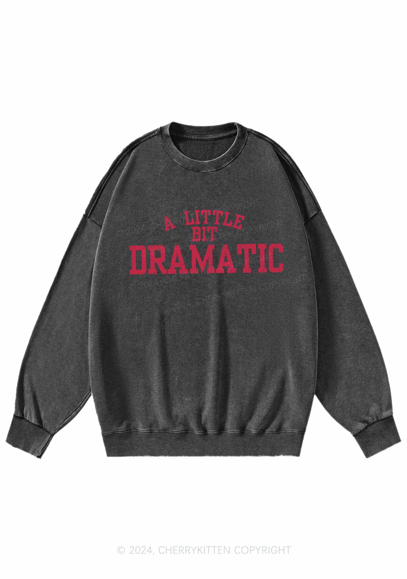 A Little Bit Dramatic Y2K Washed Sweatshirts Cherrykitten