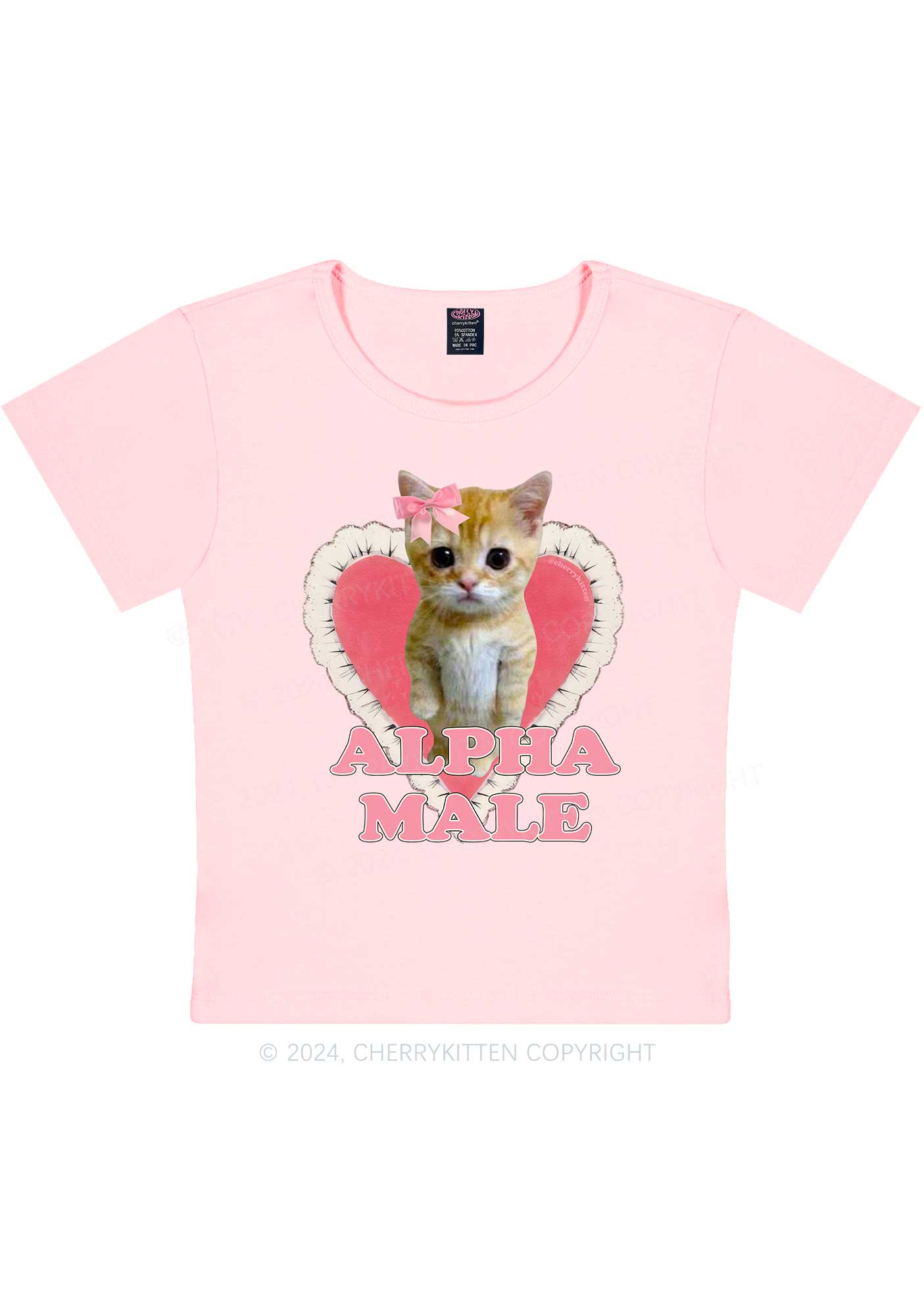 Alpha Male Kitten Y2K Baby Tee Cherrykitten