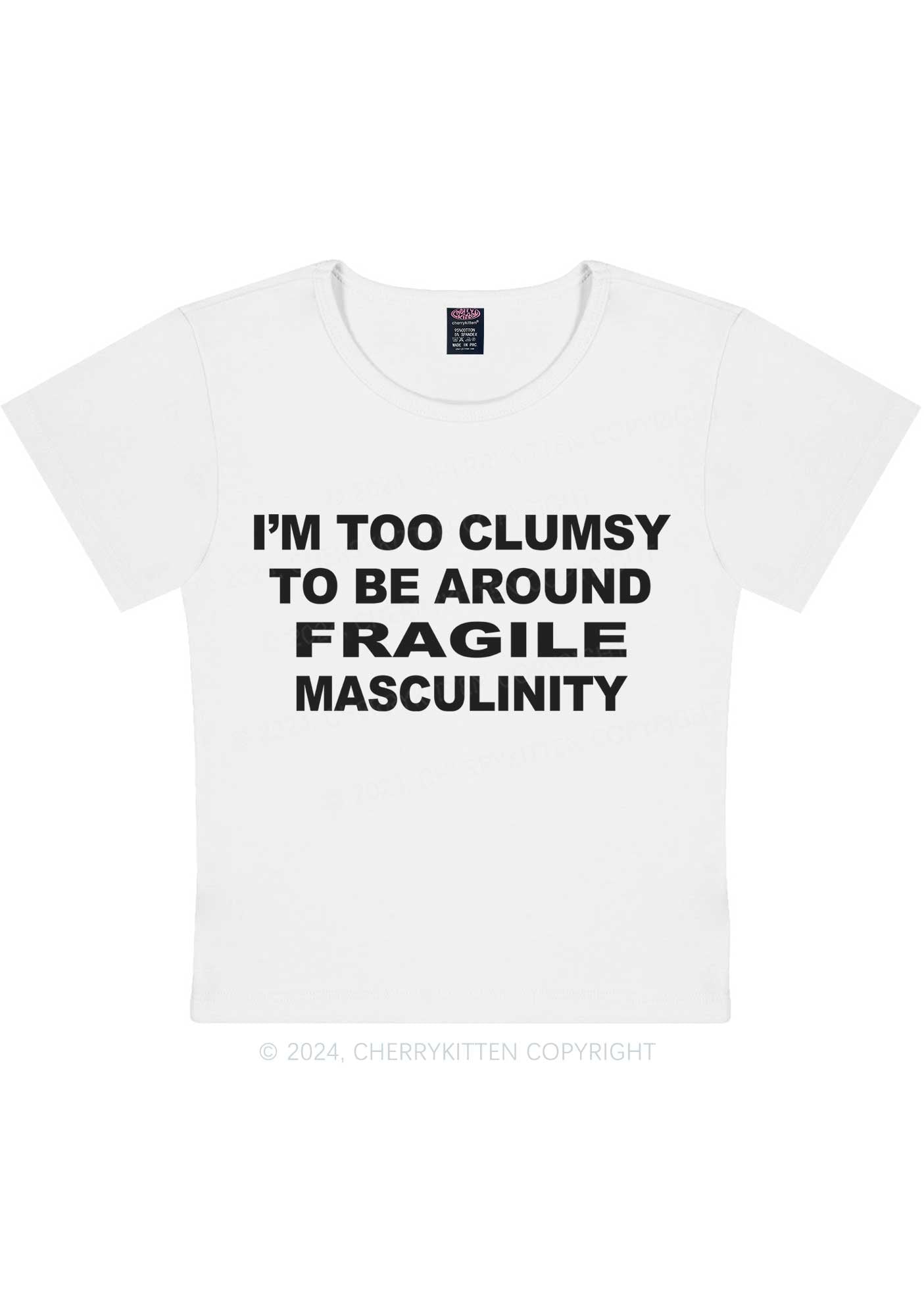 I'm Too Clumsy Y2K Baby Tee Cherrykitten