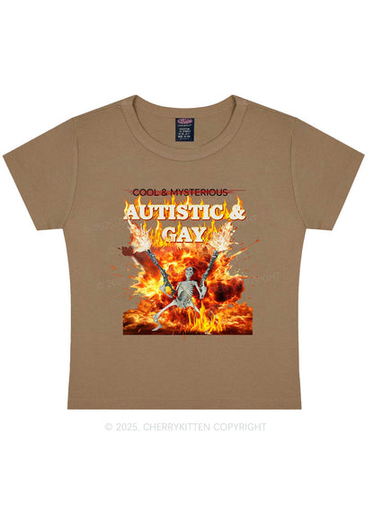 Autistic Gay Skeleton Y2K Baby Tee Cherrykitten