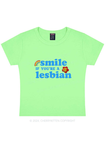 Lesbian Smile Y2K Baby Tee Cherrykitten