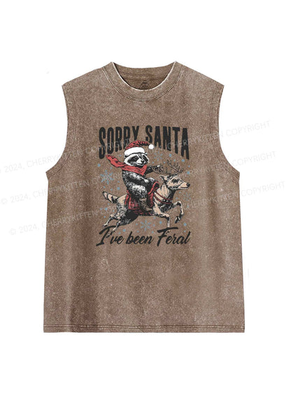 Christmas Sorry Santa Y2K Washed Tank Cherrykitten