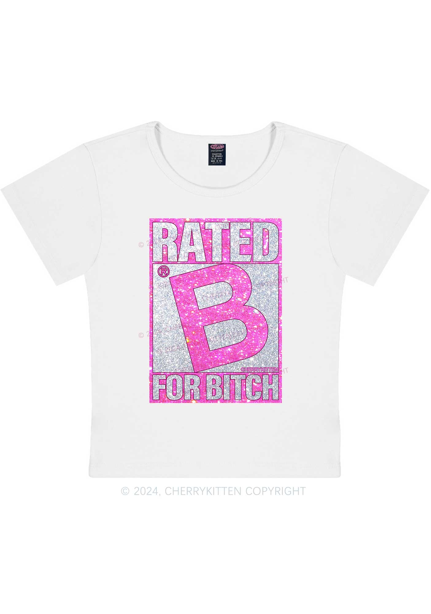 Rated For Bxxch Y2K Baby Tee Cherrykitten