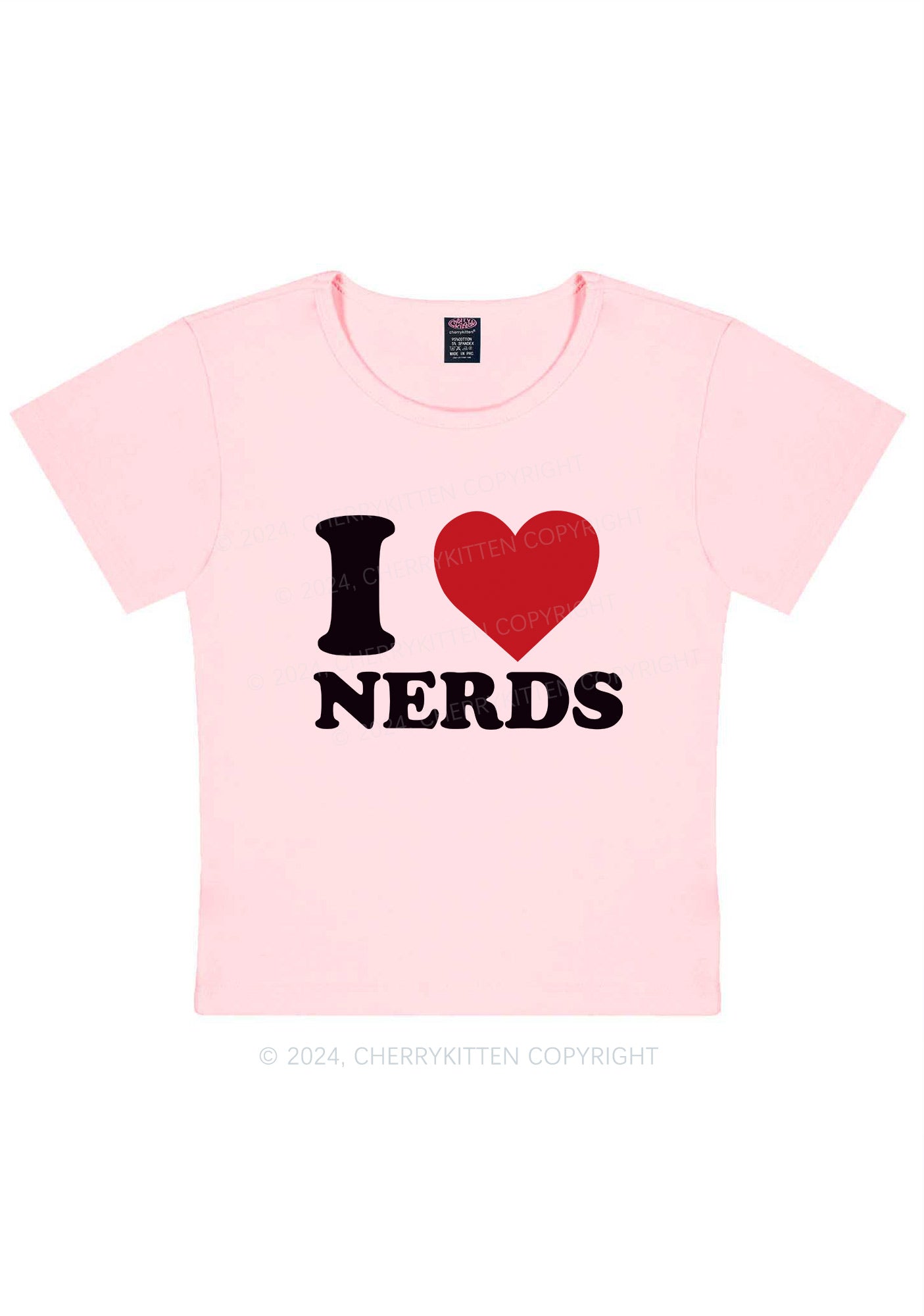 I Love Nerds Y2K Baby Tee