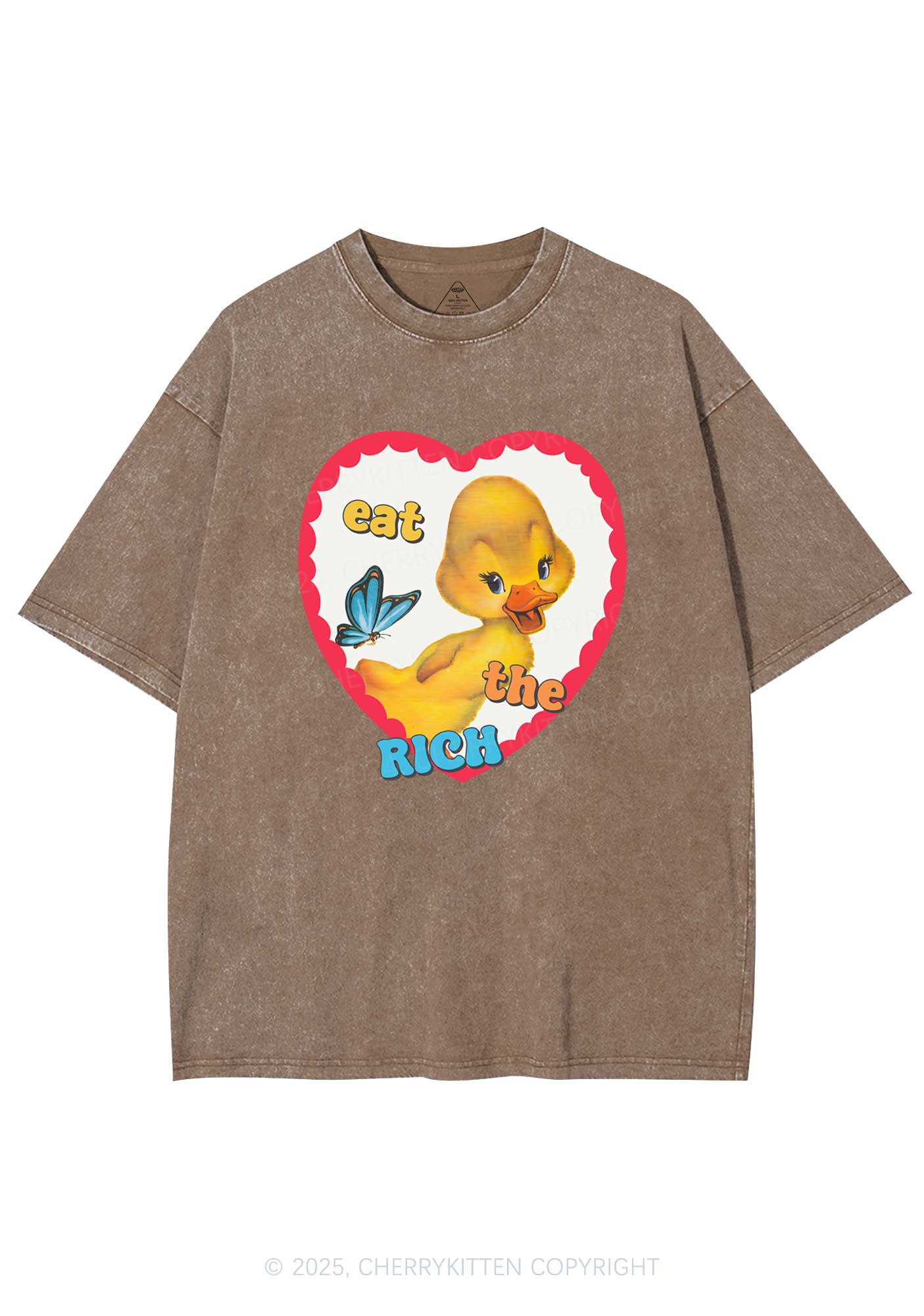 Eat The Rich Duck Y2K Washed Tee Cherrykitten