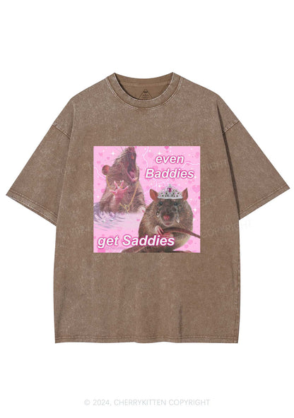 Rat Princess Get Saddies Y2K Washed Tee Cherrykitten