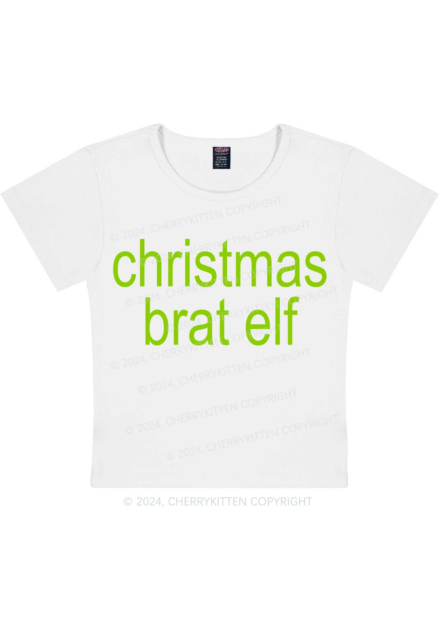 Christmas Brat Elf Y2K Baby Tee Cherrykitten