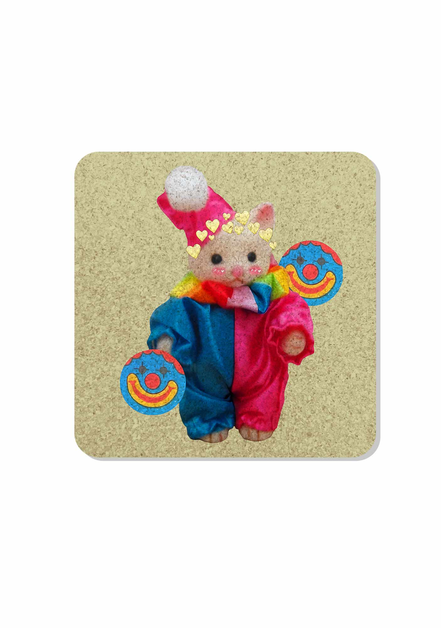 Chat Clown Y2K Cork Coaster Cherrykitten