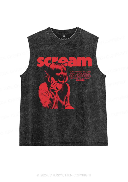 Halloween Don't Scream Y2K Washed Tank Cherrykitten