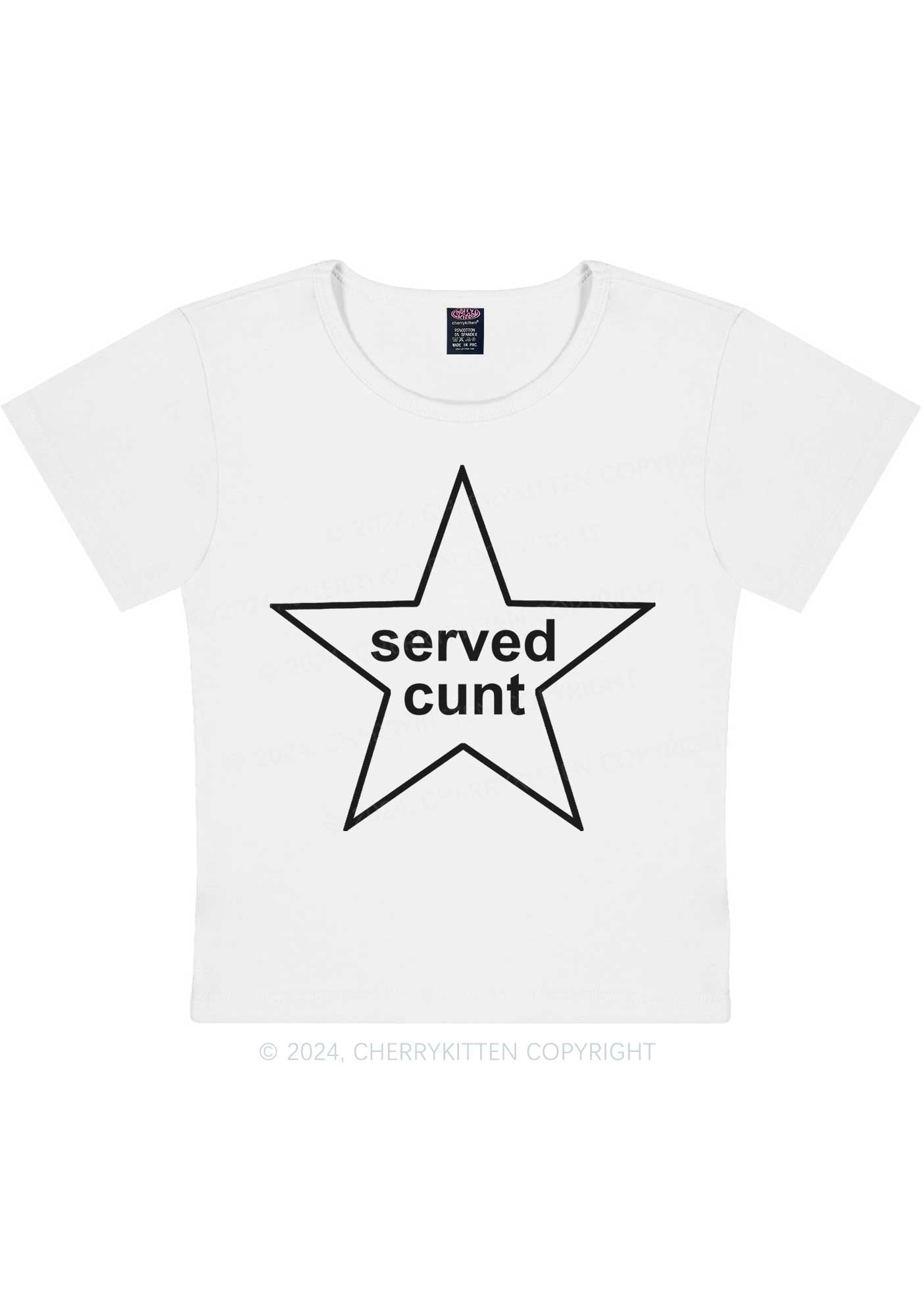 Served Cxxt Star Y2K Baby Tee Cherrykitten