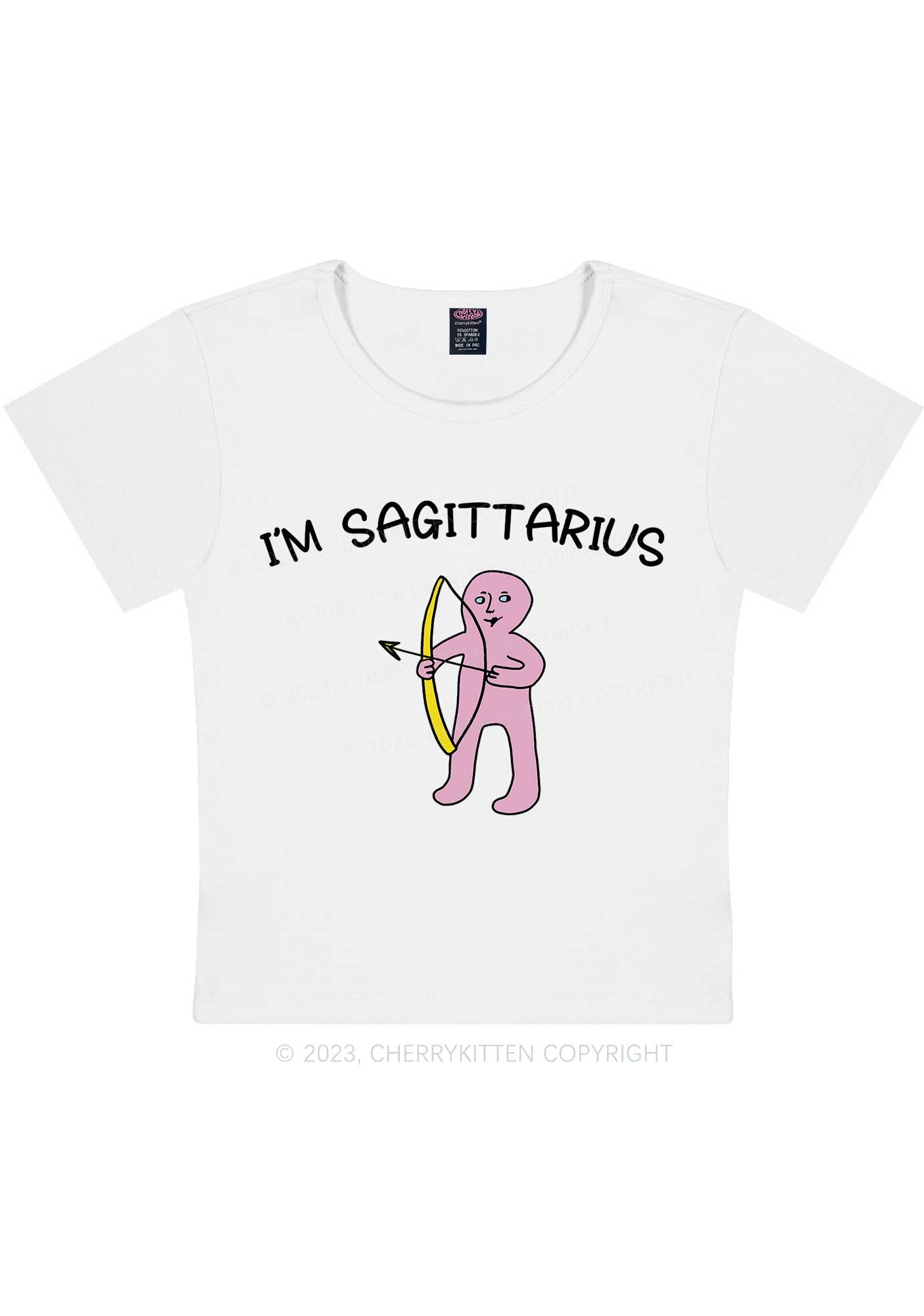 Curvy I'm Sagittarius Y2K Baby Tee Cherrykitten