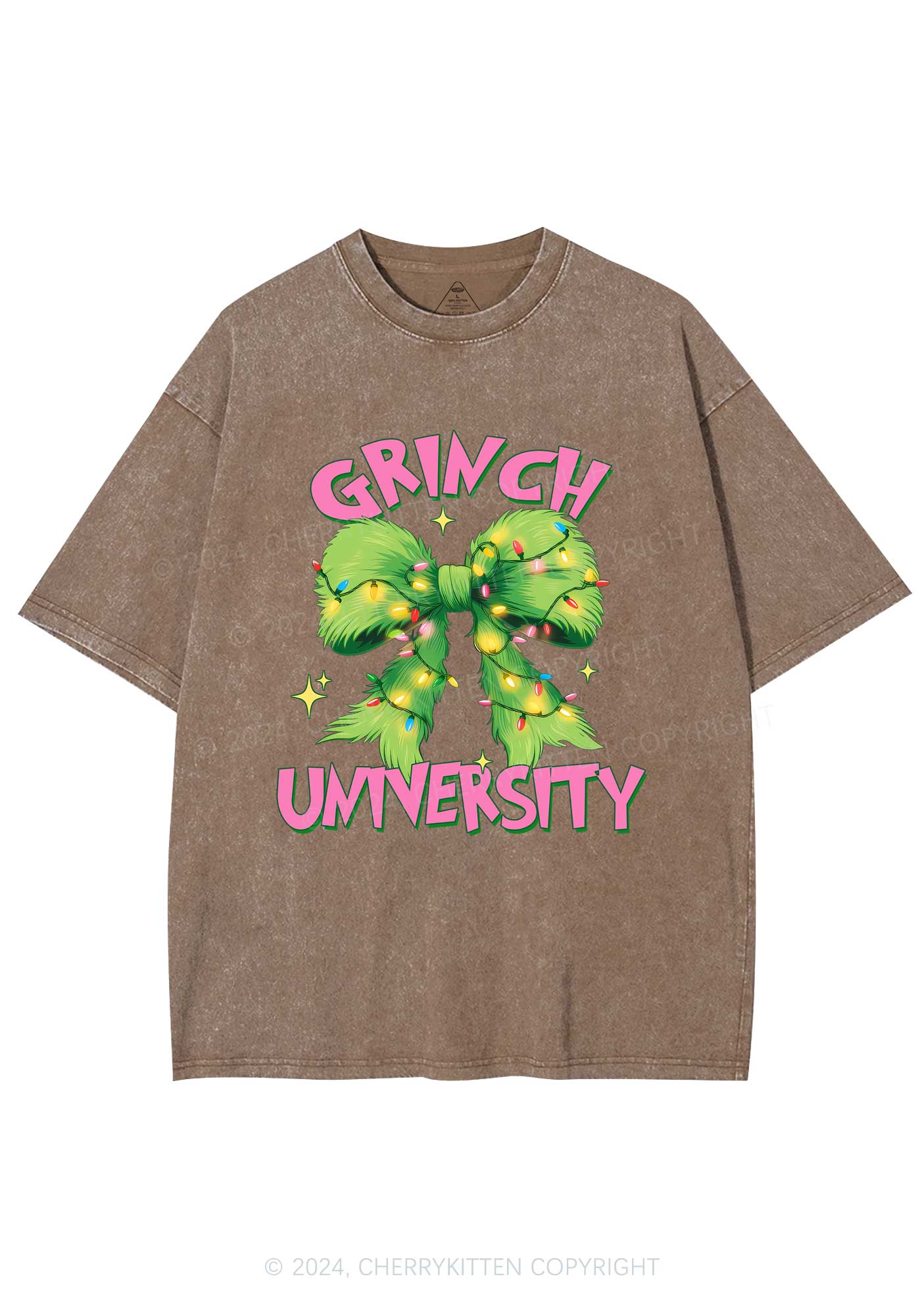 Christmas Green University Y2K Washed Tee Cherrykitten