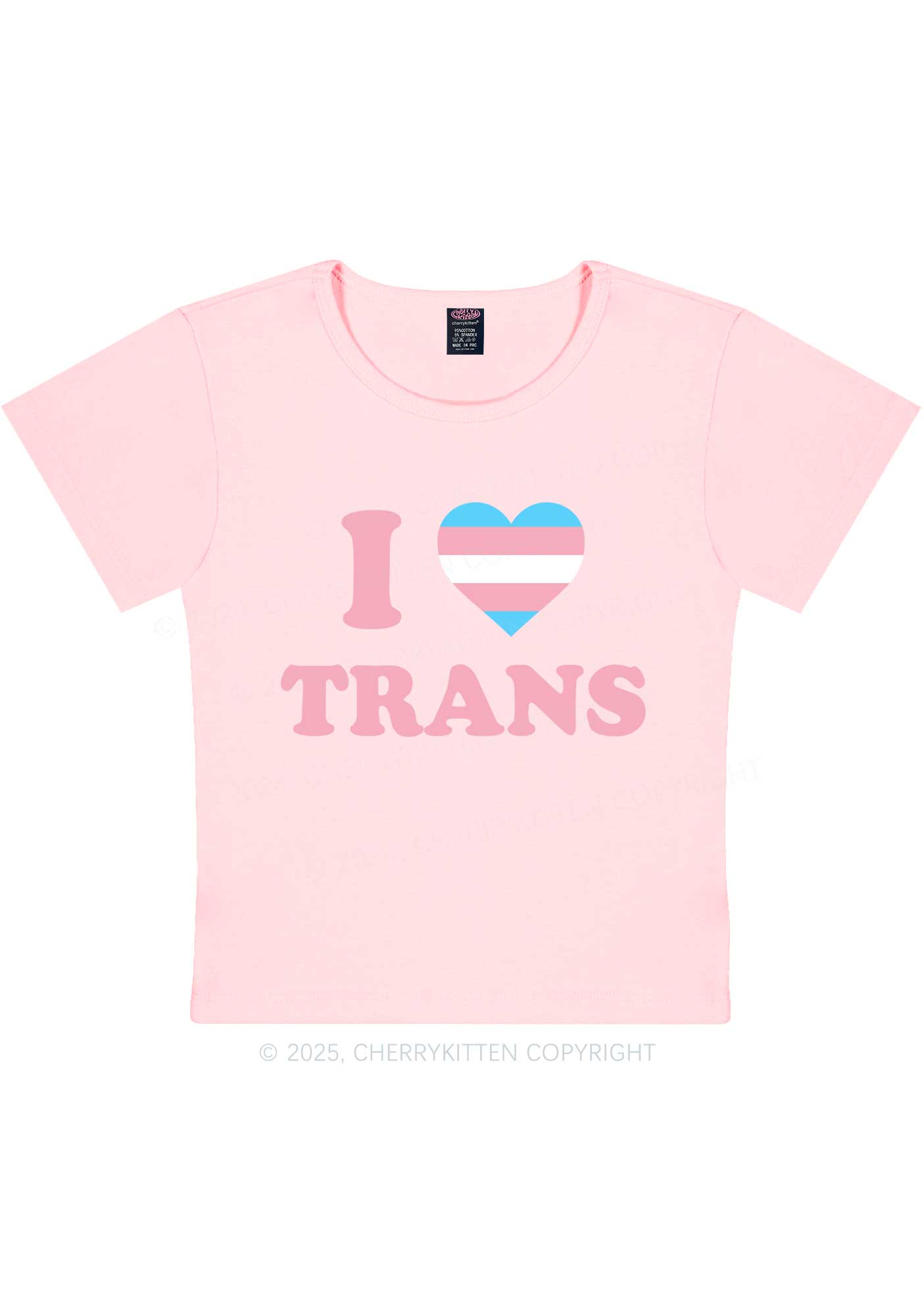 I Love Trans Y2K Baby Tee Cherrykitten