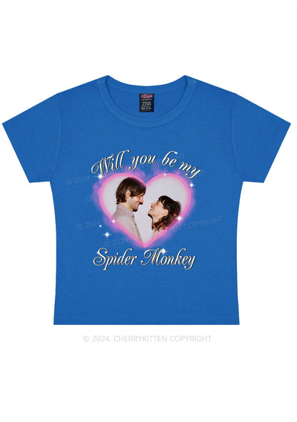 Spider Monkey Custom Photo Y2K Valentine's Day Baby Tee Cherrykitten