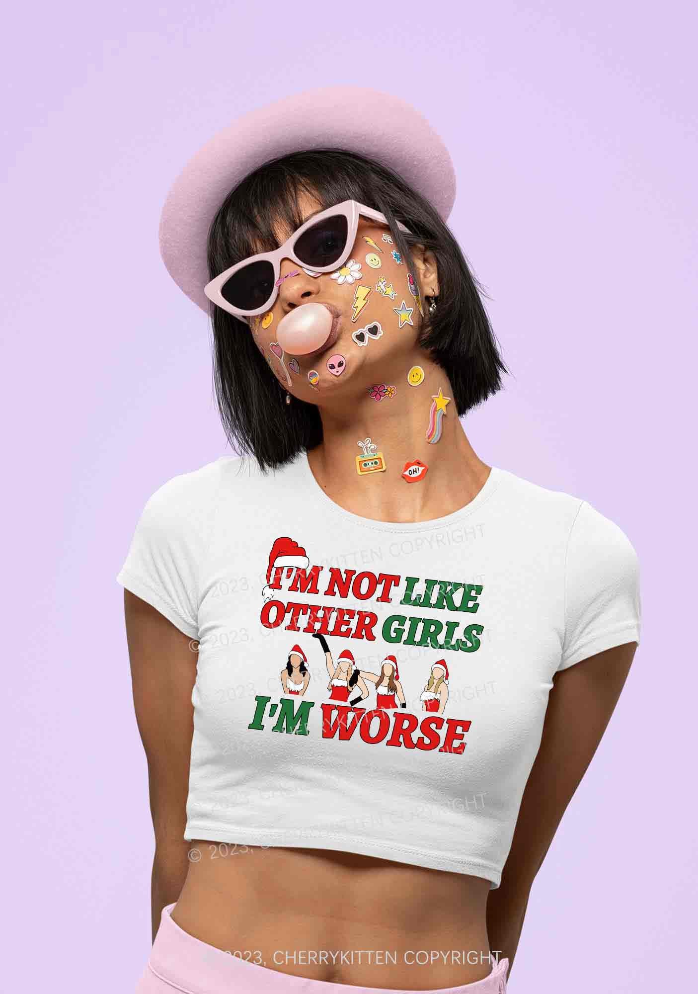 I'm Worse Christmas Baby Tee Cherrykitten