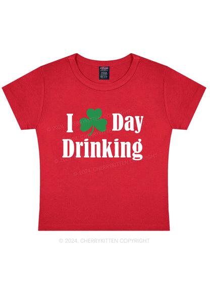 I Love Day Drinking St Patricks Y2K Baby Tee Cherrykitten