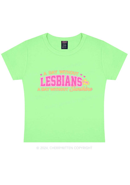 A Day Without Lesbians Y2K Baby Tee Cherrykitten