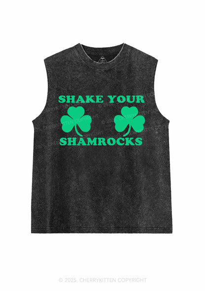 Shake Your Shamrocks St Patricks Y2K Washed Tank Cherrykitten